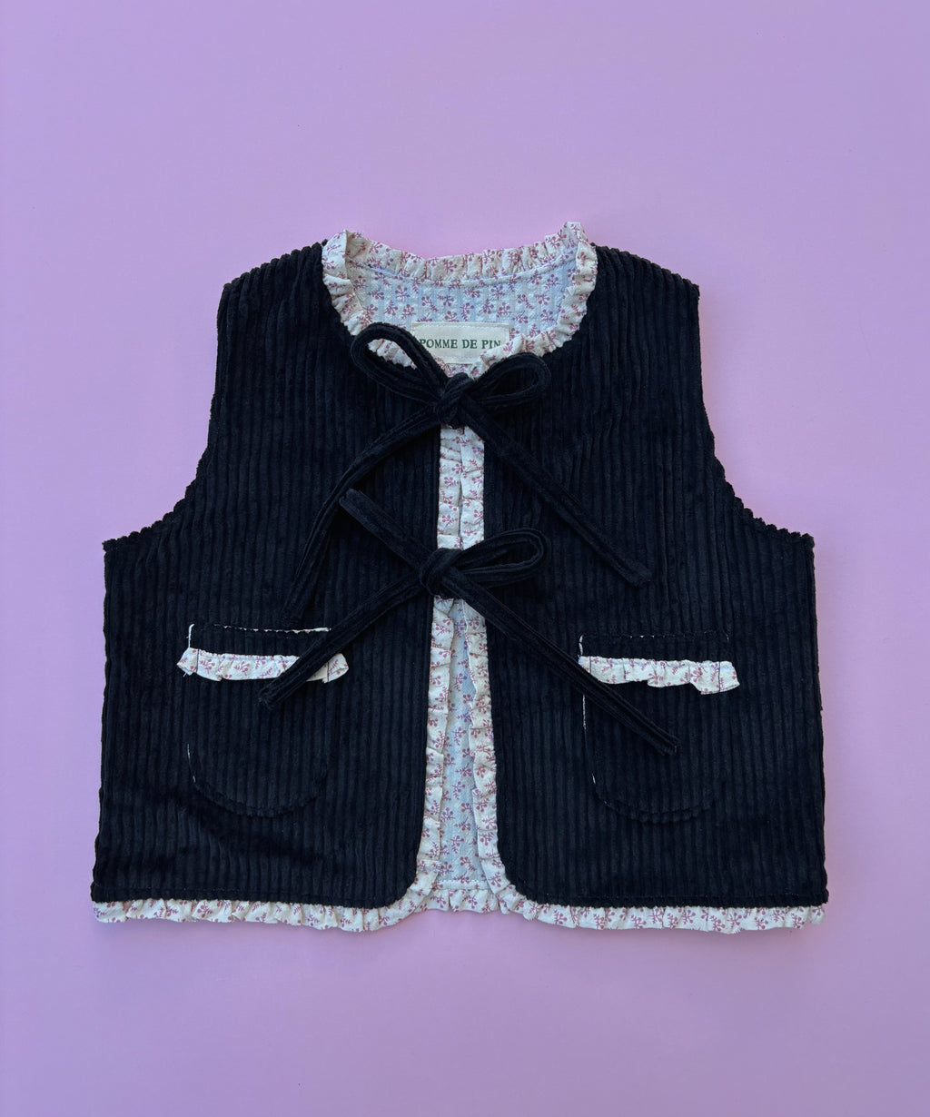 Corduroy Dusty Pink floral Gilet