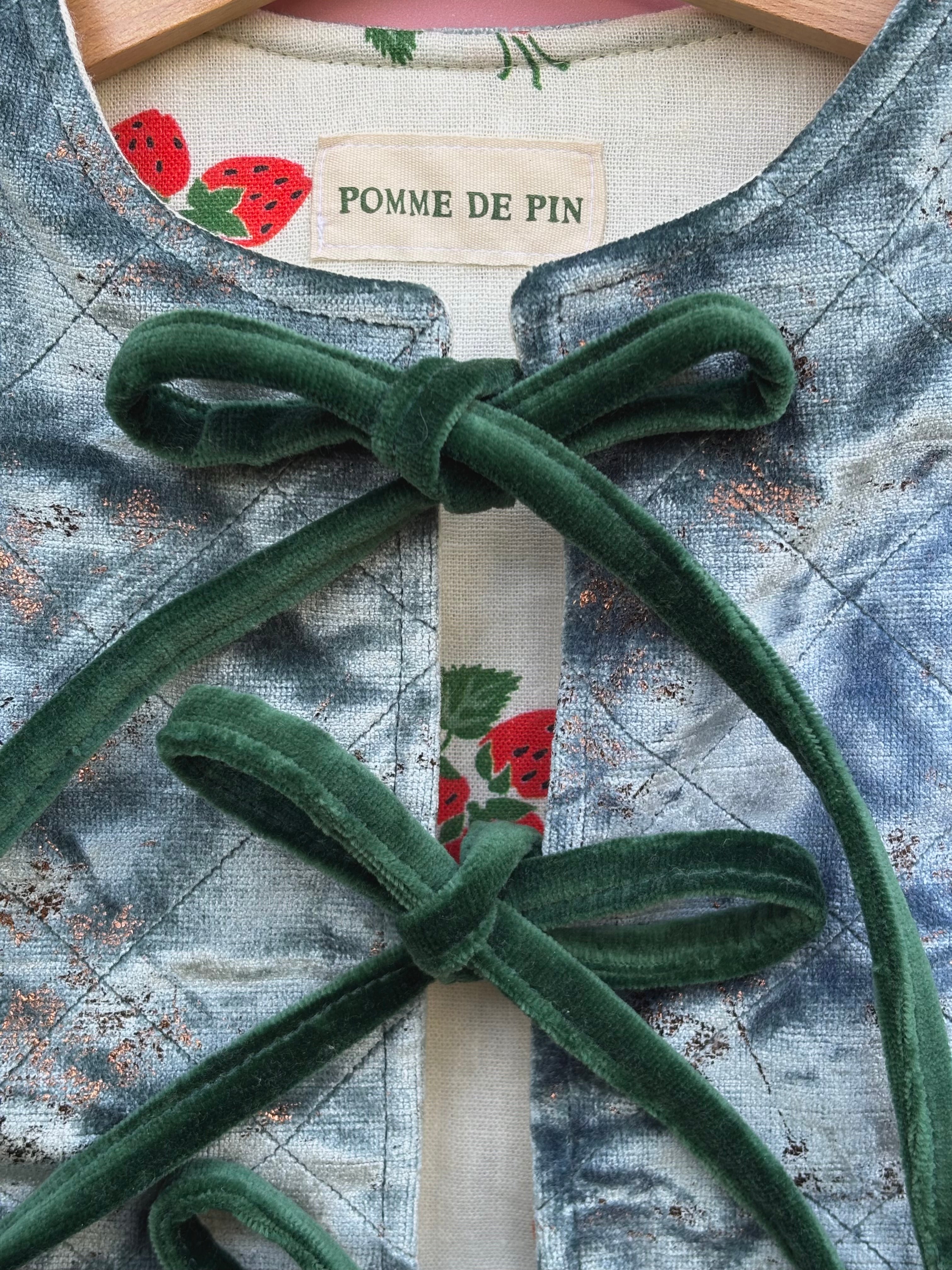 Strawberry quilted gilet