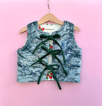 Strawberry quilted gilet