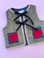 Khaki green - hearts gilet