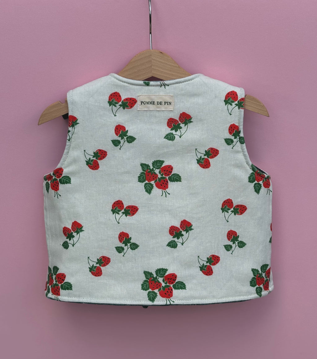 Strawberry quilted gilet