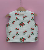 Strawberry quilted gilet