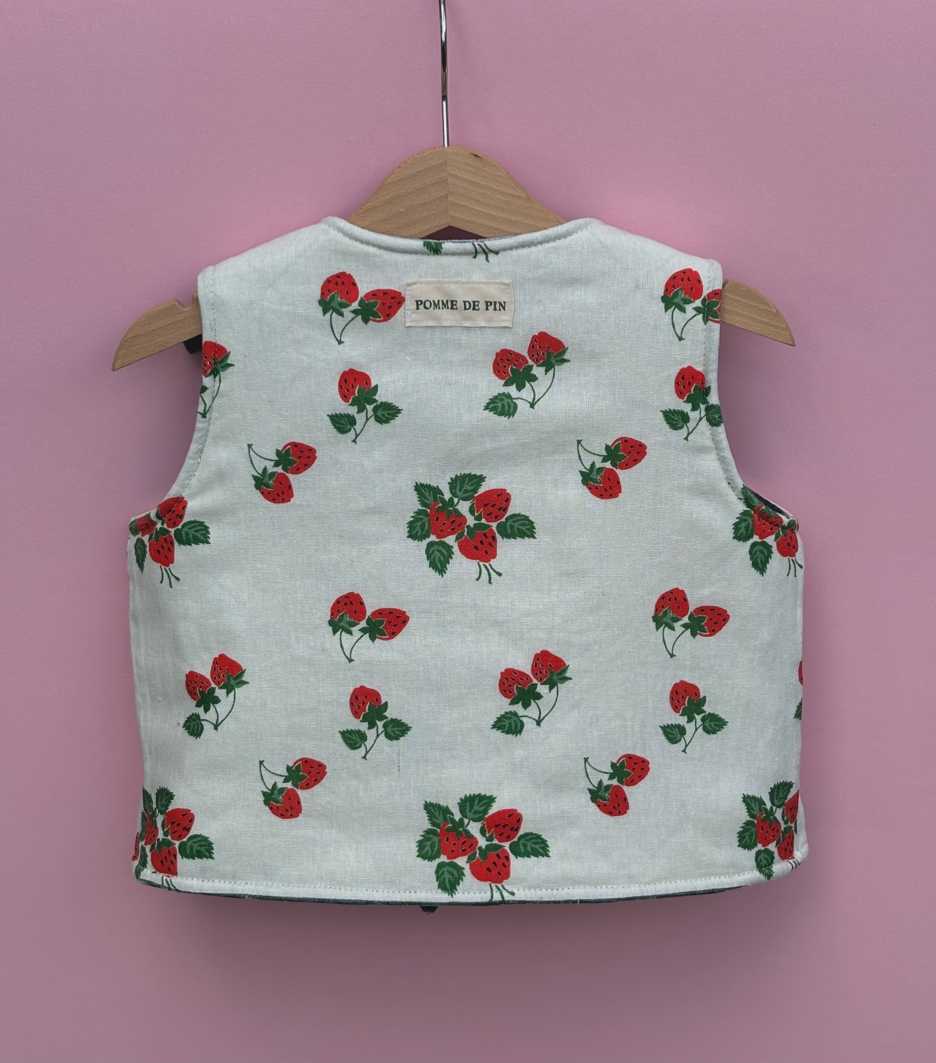Strawberry quilted gilet