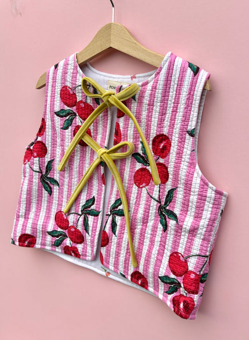 Cherries Quilted Cotton Gilet * 4-5 years