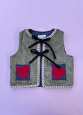 Khaki green - hearts gilet