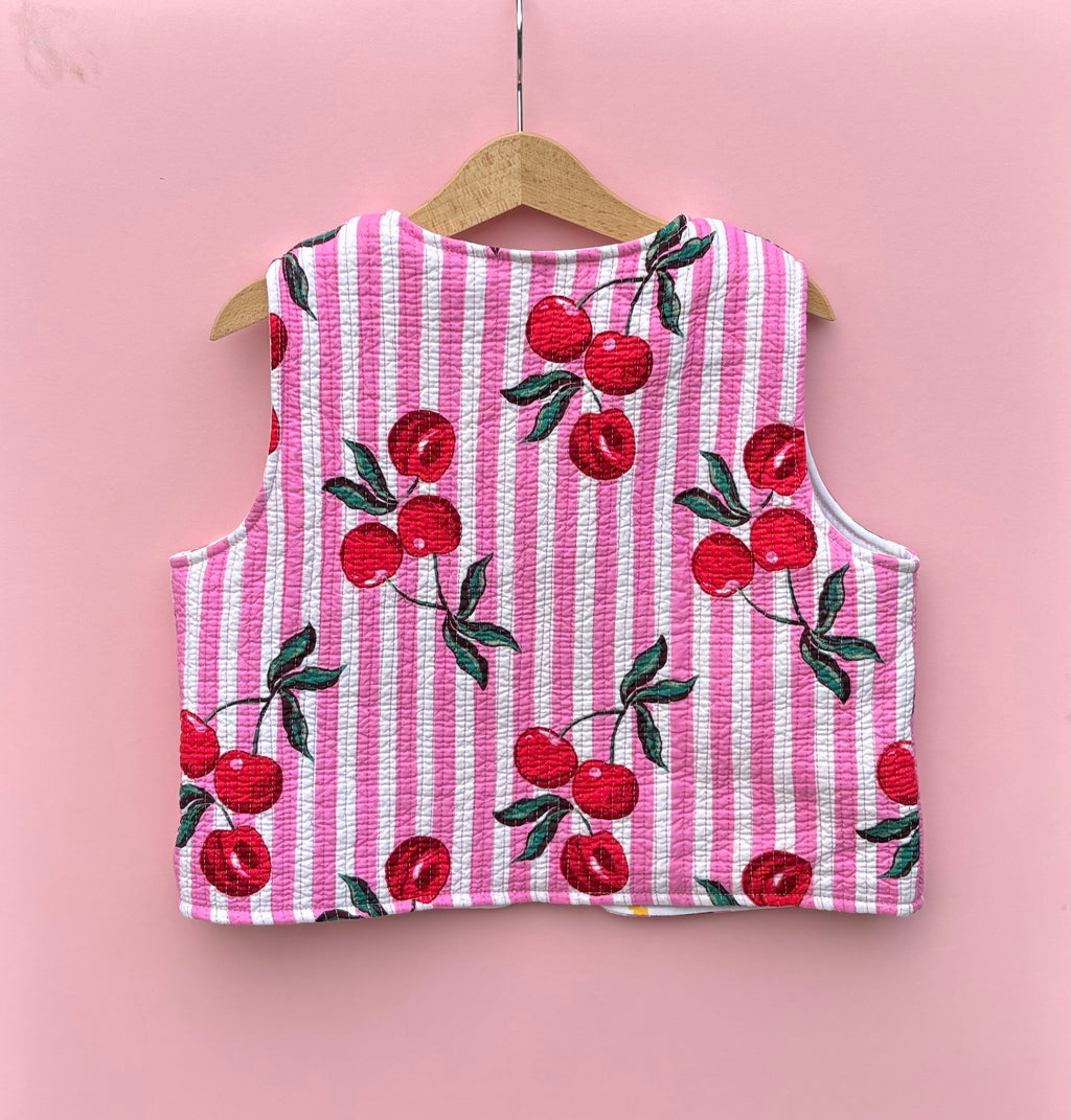 Cherries Quilted Cotton Gilet * 4-5 years