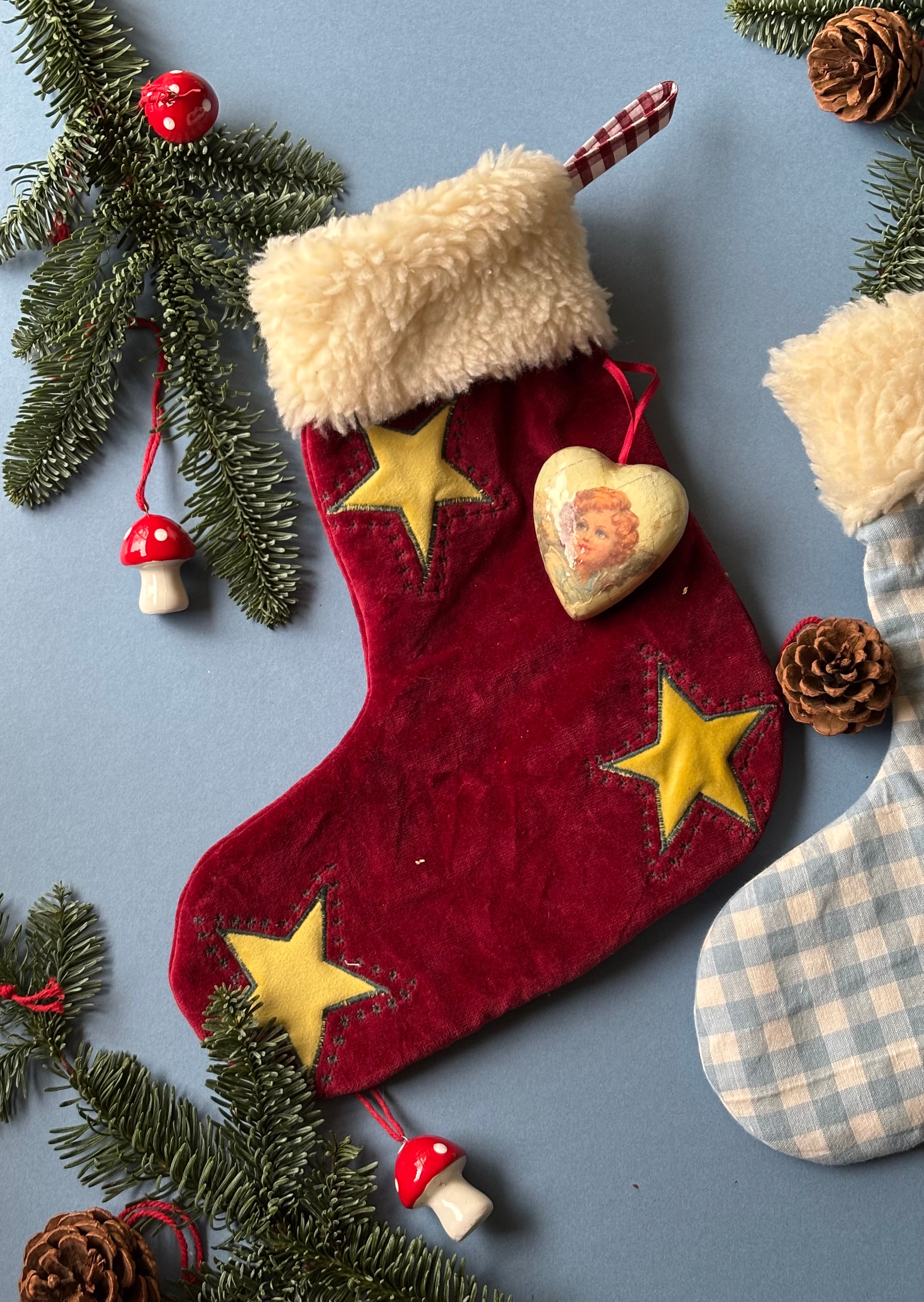 Quilted Velvet Christmas Stocking