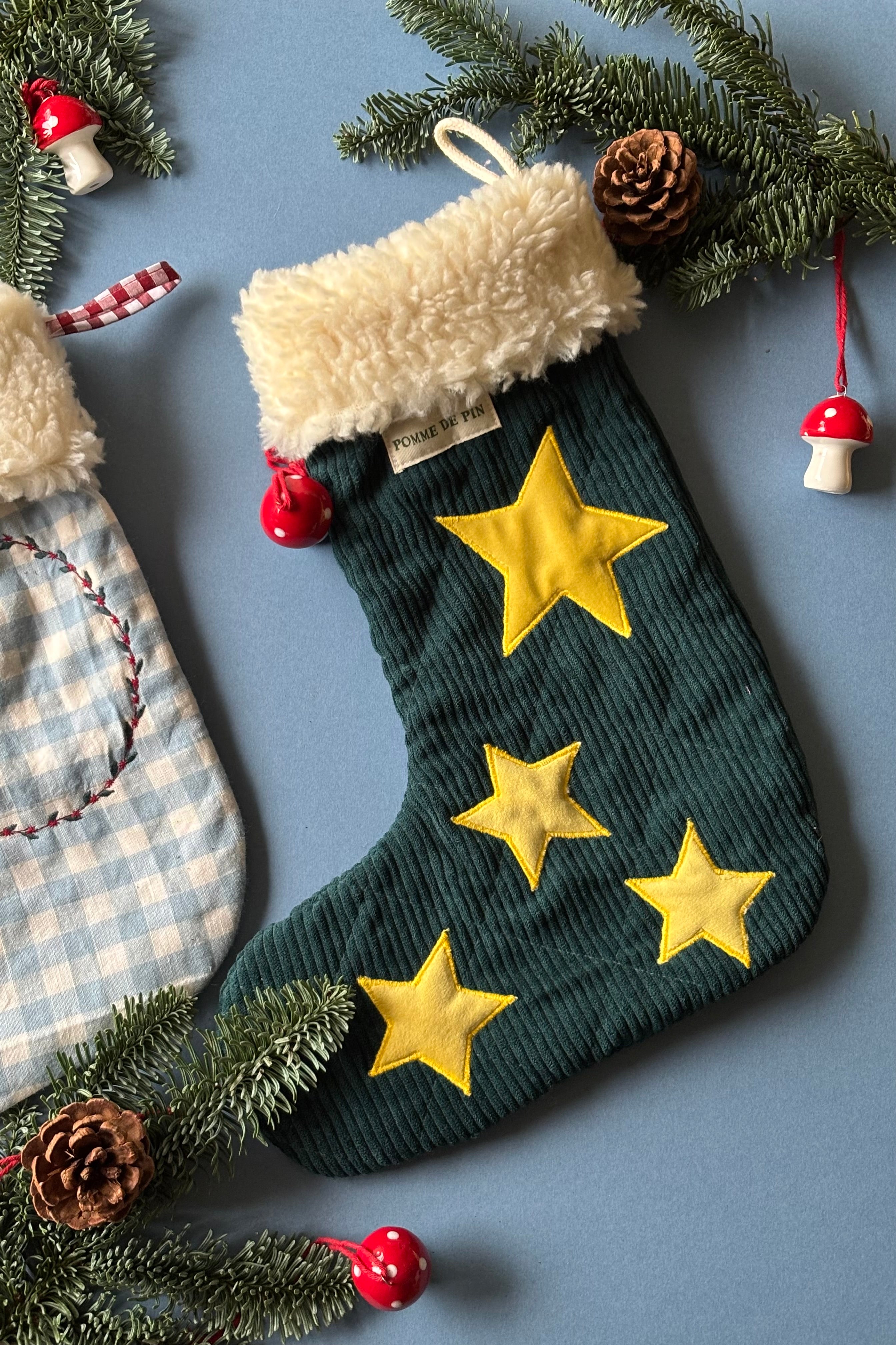 Emerald Green Quilted Christmas Stocking