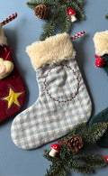 Quilted Linen Christmas Stocking